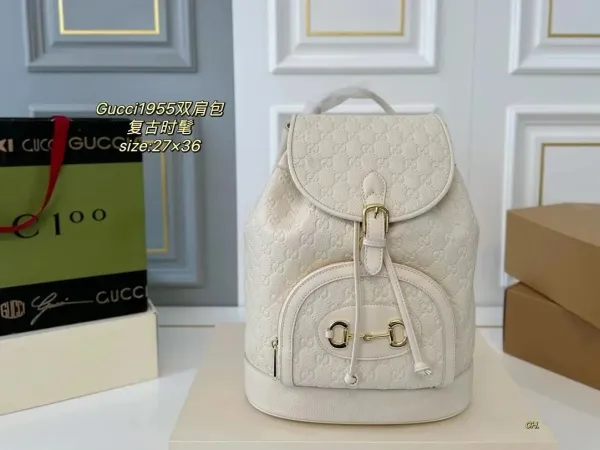 Gucci GG Marmont Backpack Gray with Yellow Accents - 16