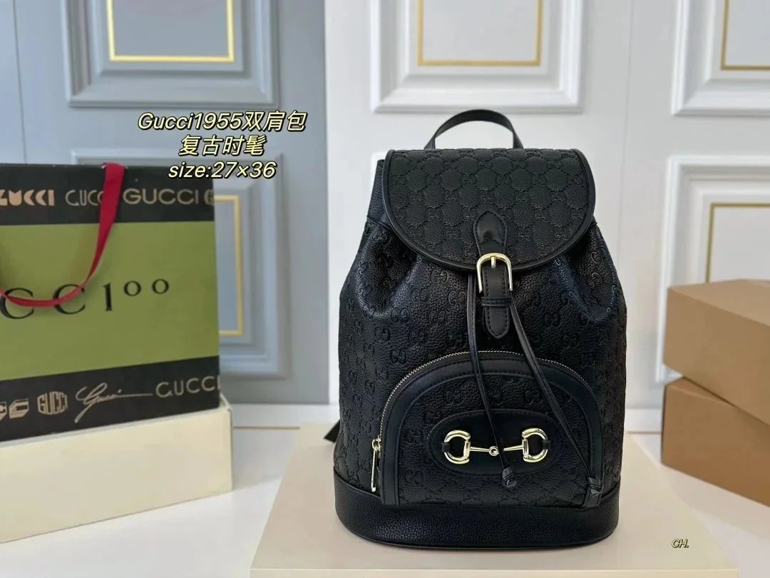 Gucci GG Marmont Backpack Gray with Yellow Accents - 17