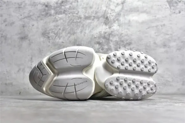 Balmain X-Runner Black and White Monogram Print Chunky Sneakers - 25