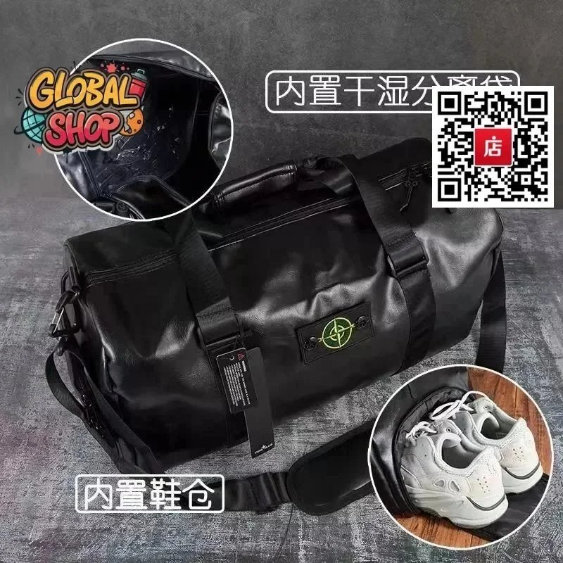 Stone Island Compass Logo Backpack Black/Gray - 3