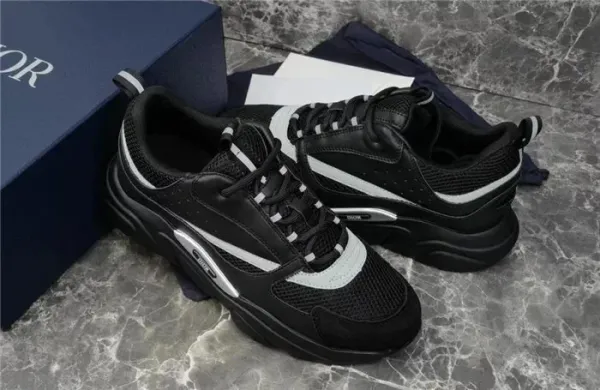 Dior B23 Oblique Black Leather Sneakers - 5