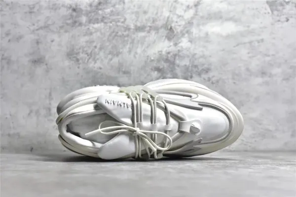 Balmain X-Runner Black and White Monogram Print Chunky Sneakers - 23