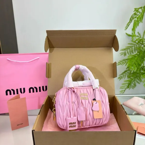 Miu Miu Arcadie Quilted Black Shoulder Bag with Mini Pouch - 3