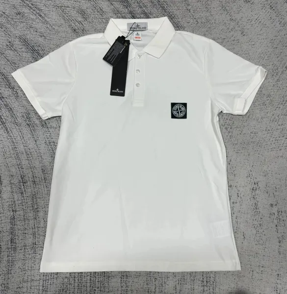 Stone Island Ribbed Polo Blue - 7
