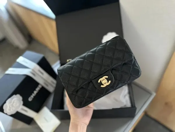 Chanel Mini Flap Bag Lavender Quilted Leather Shoulder Bag - 14