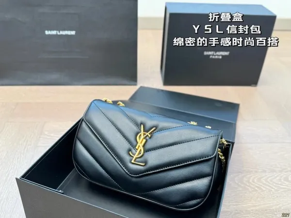 Saint Laurent Loulou Quilted Black Leather Shoulder Bag - 39