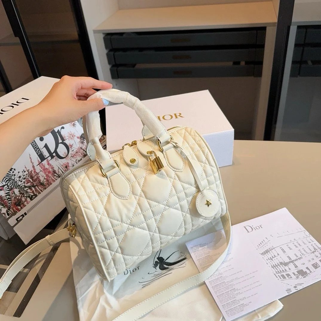 Dior Lady Dior Oblique Monogram Beige and Black Chain Bag - 11