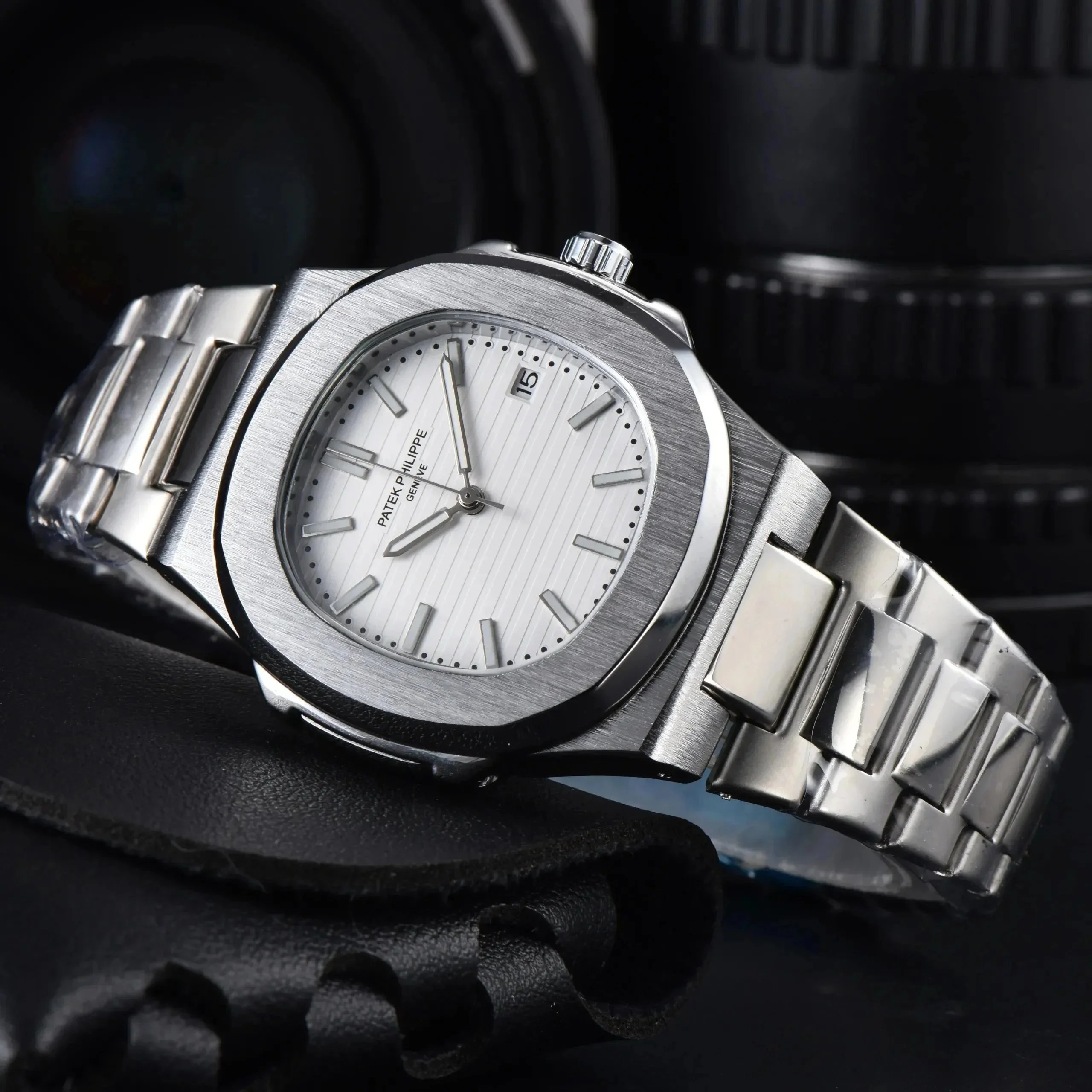 Patek Philippe Watches Stainless Steel Bracelet Watch with Crystal Bezel — 22