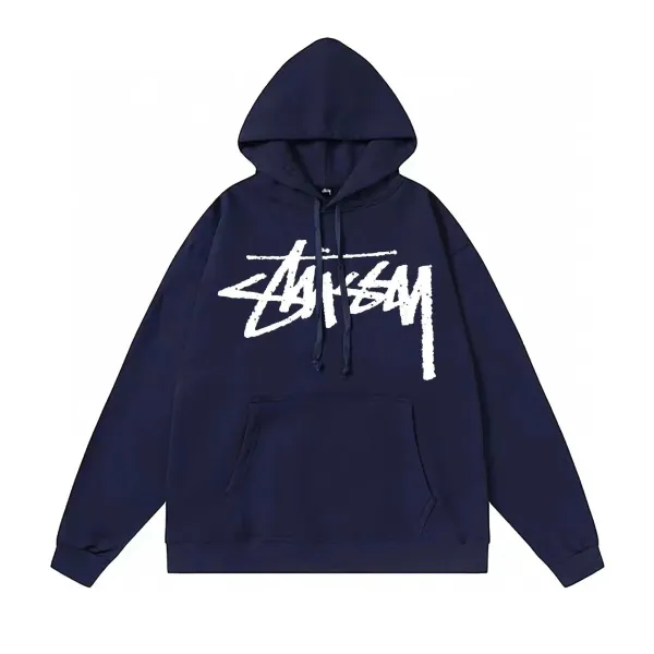 Stüssy Graphic Print Navy Hoodie - 3
