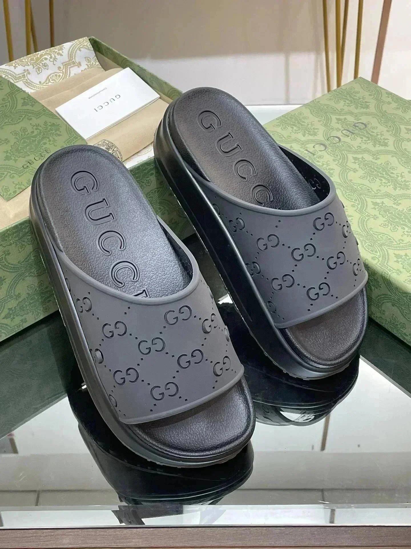 Gucci Slippers Platform GG monogram slide — 25