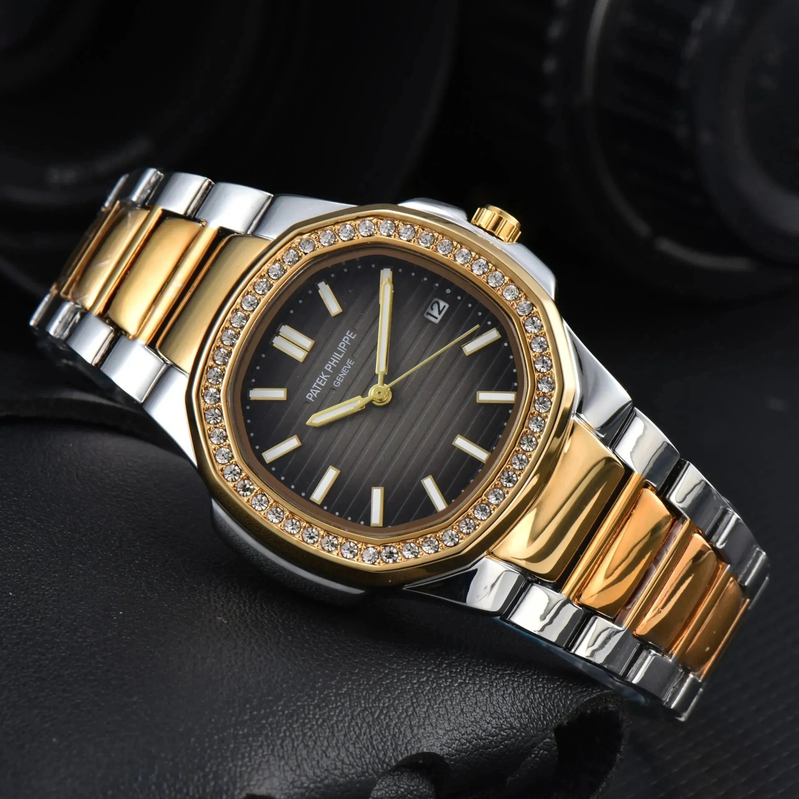 Patek Philippe Watches Stainless Steel Bracelet Watch with Crystal Bezel — 3