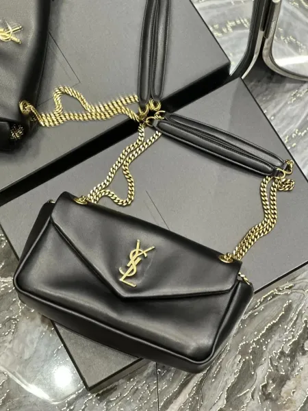 Saint Laurent Monogram Envelope Shoulder Bag Gray - 6
