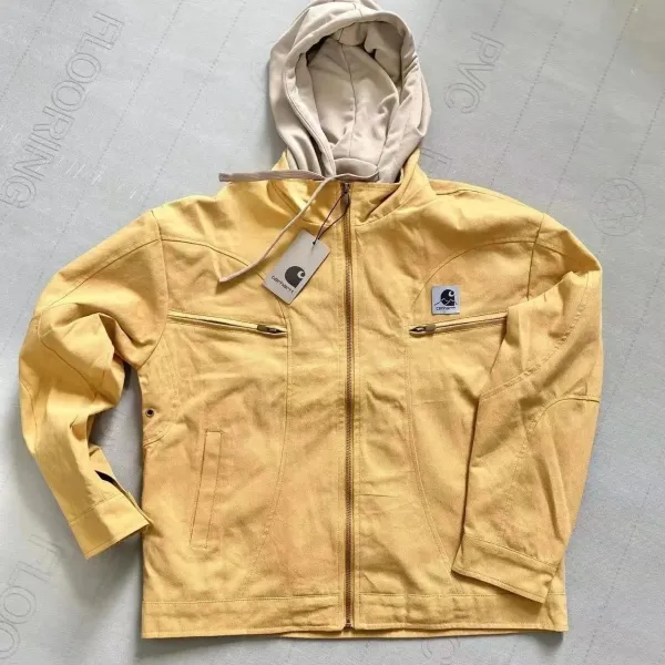 Carhartt Work In Progress Hooded Jacket Beige with Dusty Rose Lining - 10