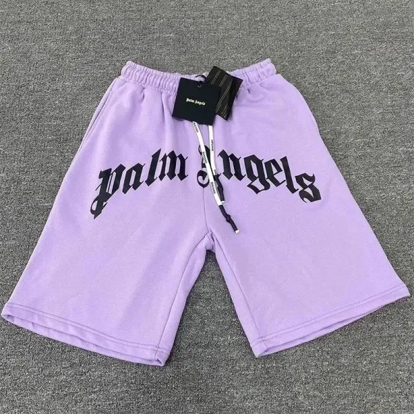 Palm Angels Logo Print Nylon Shorts Black - 14