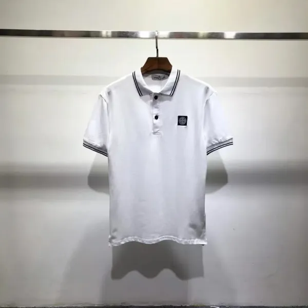 Stone Island Ribbed Polo Blue - 14