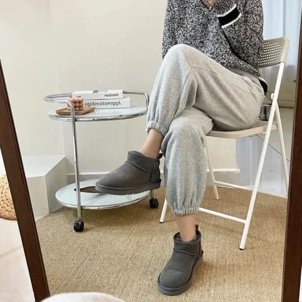 UGG Fluff Yeah Platform Slide Gray Sandals - 31