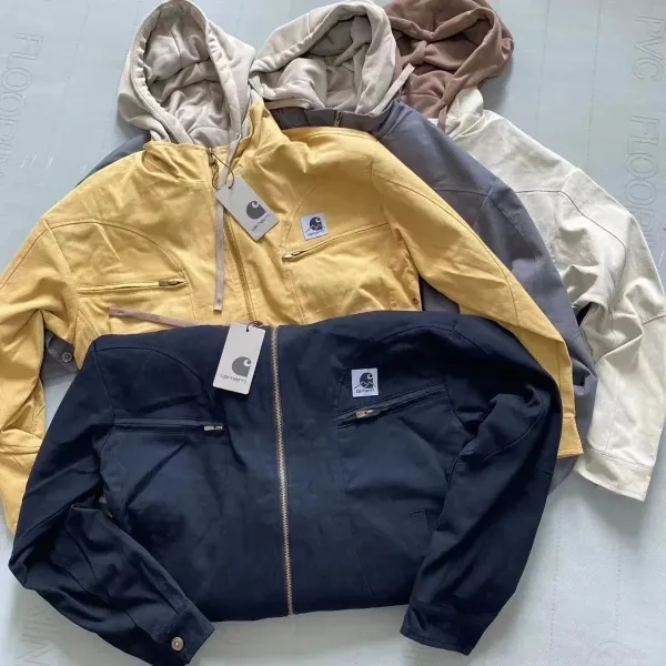Carhartt Work In Progress Hooded Jacket Beige with Dusty Rose Lining - 3