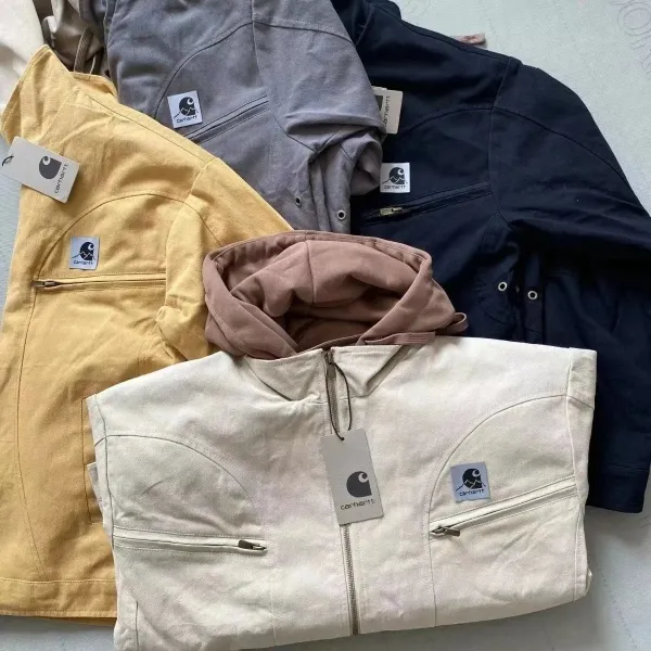 Carhartt Work In Progress Hooded Jacket Beige with Dusty Rose Lining - 7