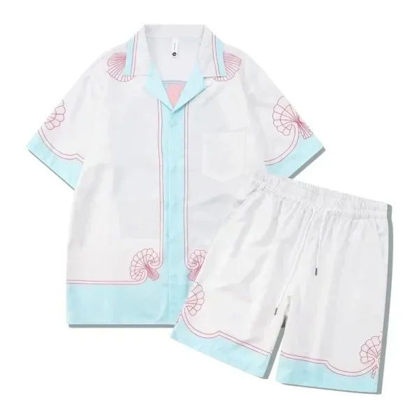 Design Seashell-Embroidered Resort Set White with Aqua Trim Sleepwear - 11