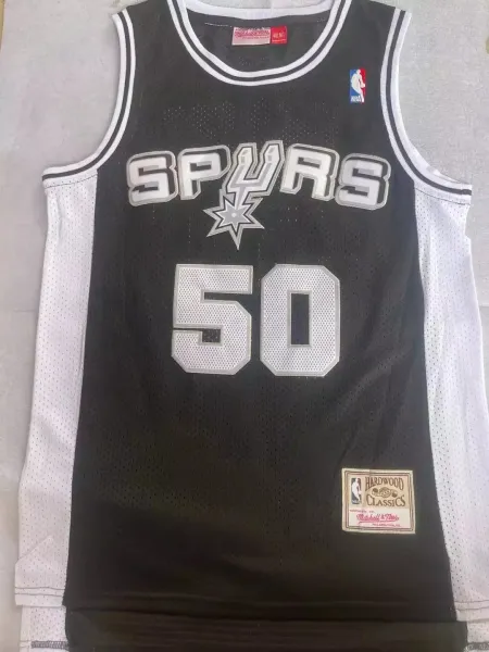 Mitchell & Ness x Adidas San Antonio Spurs Hardwood Classics #50 David Robinson Black Jersey - 12