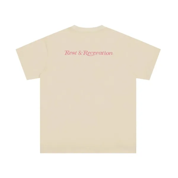 Rest & Recreation Logo Embroidered Pink T-Shirt - 48