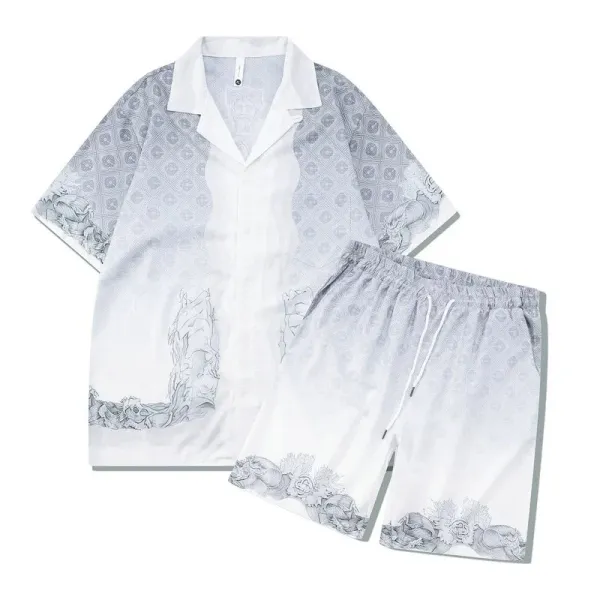 Design Seashell-Embroidered Resort Set White with Aqua Trim Sleepwear - 16
