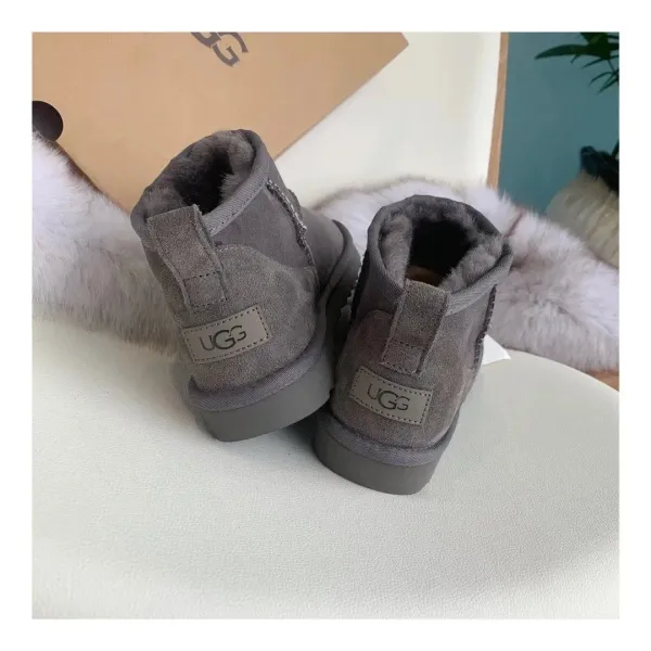 UGG Fluff Yeah Platform Slide Gray Sandals - 27