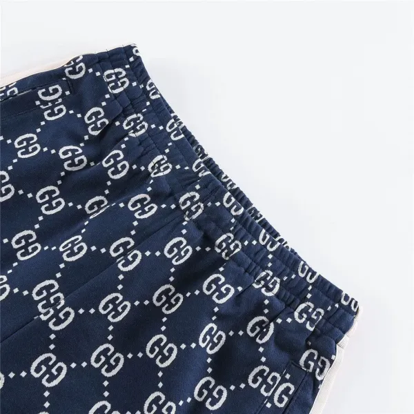 Gucci GG Monogram Print Shorts Navy with Red-White Side Stripes - 23