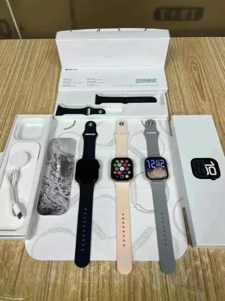 Apple Watch Series 9 Gold Aluminum with Floral Face Beige Sport Band Smartwatch - 3