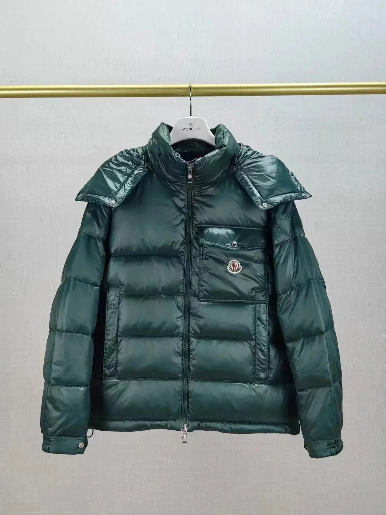 Moncler Chantilly Black Down Jacket with Fur Trim - 9