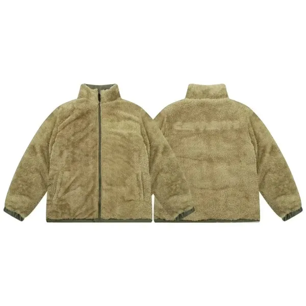 Carhartt Work In Progress Reversible Puffer Jacket Olive Green / Tan Faux Fur - 7