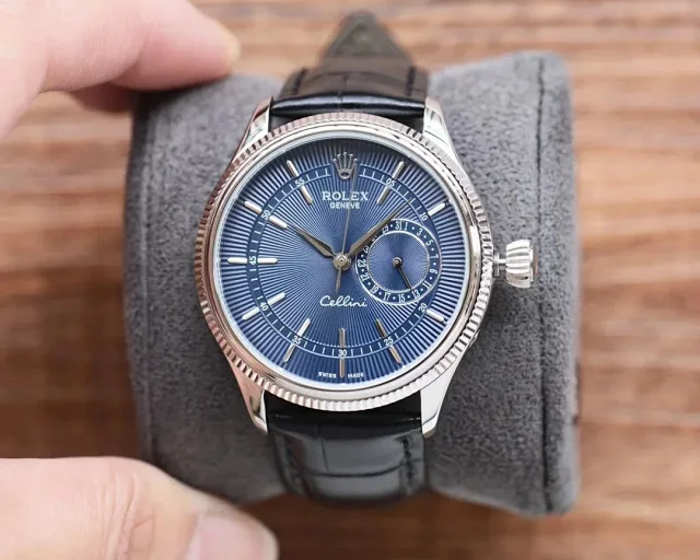 Rolex Watches Cellini small seconds leather-strap watch product detail image 2