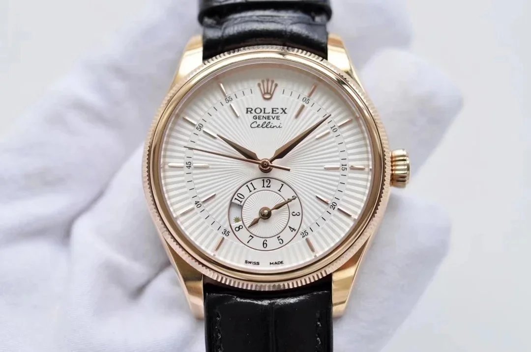 Rolex Watches Cellini small seconds leather-strap watch image 10