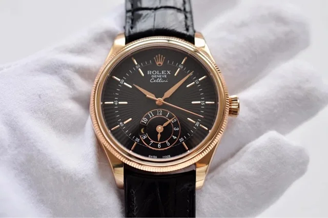 Rolex Watches Cellini small seconds leather-strap watch product detail image 11