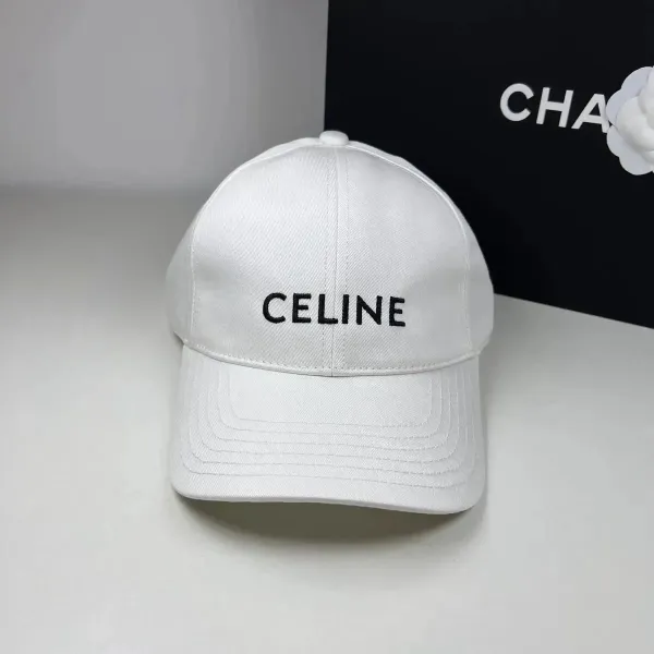 Celine Logo Embroidered Baseball Cap Royal Blue - 8