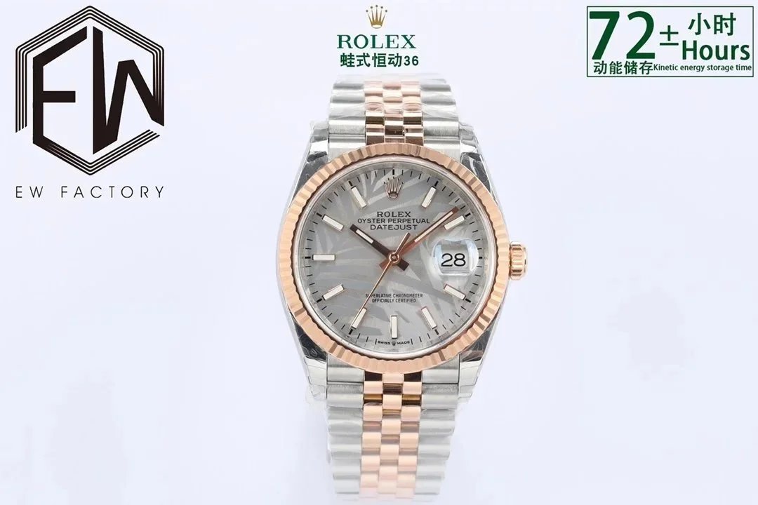 Rolex Watches Datejust with diamond hour markers and date window — 38