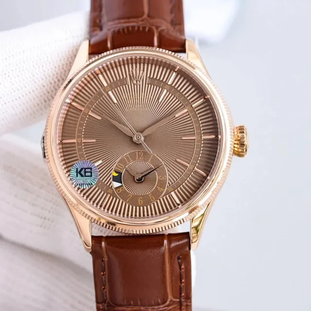 Rolex Watches Cellini small seconds leather-strap watch product detail image 3