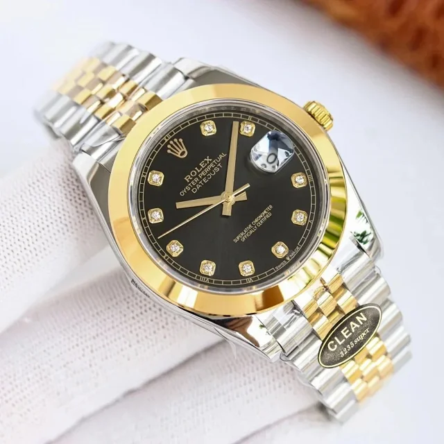 Rolex Watches Datejust two-tone bracelet watch with date magnifier product detail image 4