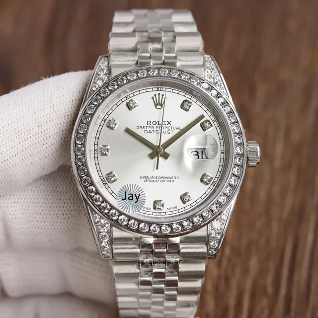 Rolex Watches Datejust two-tone bracelet watch with date magnifier product detail image 13