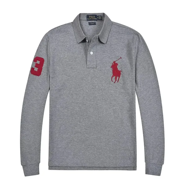 Polo Ralph Lauren Big Pony Long-Sleeve Polo Gray - 1