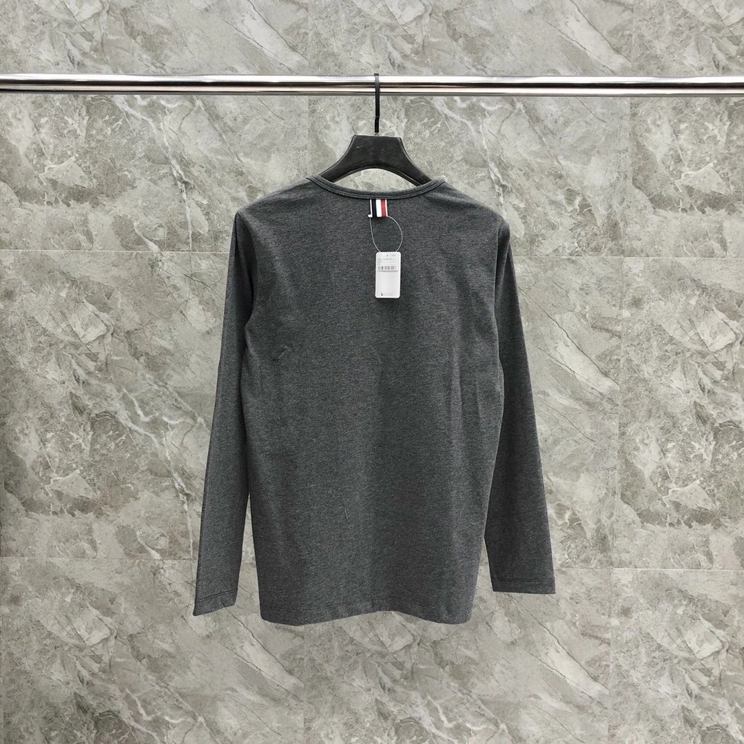 Thom Browne Classic Four-Bar Stripe Long-Sleeve T-Shirt Gray - 16