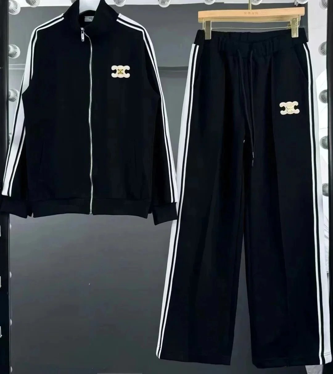 MMY Logo Embroidered Light Blue Hoodie and Sweatpants Set - 10