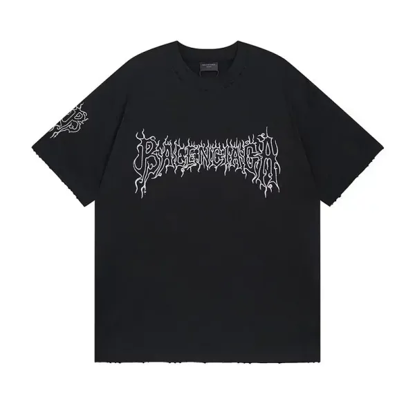 Balenciaga Logo Print Oversized T-Shirt Army Green - 15