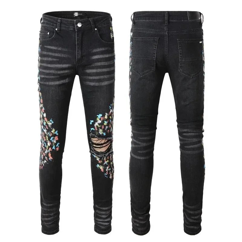 Gallery Dept. Star-Embroidered Distressed Slim Fit Jeans - 15