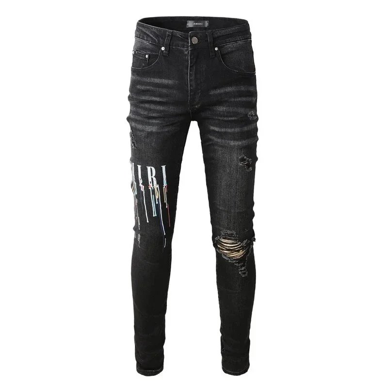 Gallery Dept. Star-Embroidered Distressed Slim Fit Jeans - 21
