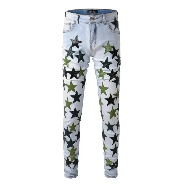 GRA Biker Patchwork Denim Jeans - 17