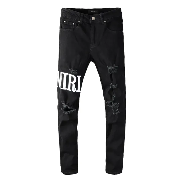 GRA Biker Patchwork Denim Jeans - 25