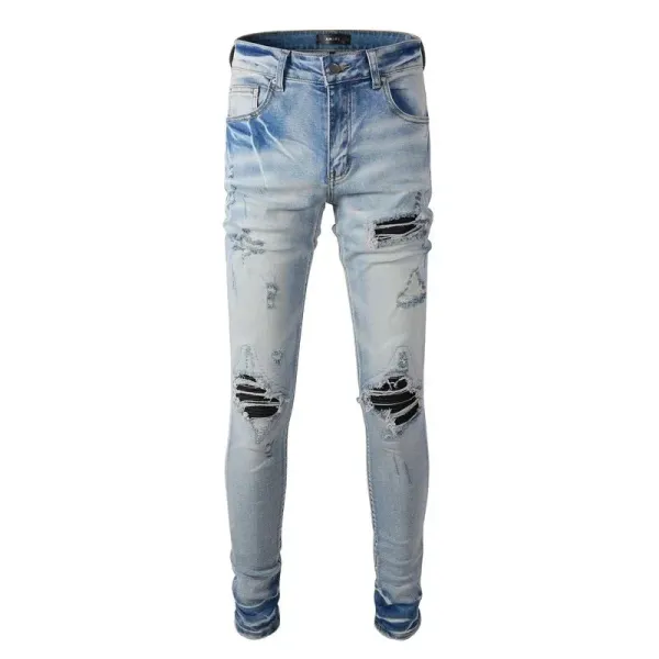 GRA Biker Patchwork Denim Jeans - 18