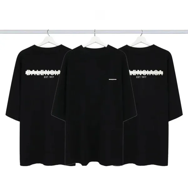 Balenciaga Logo Print Oversized T-Shirt Black - 1