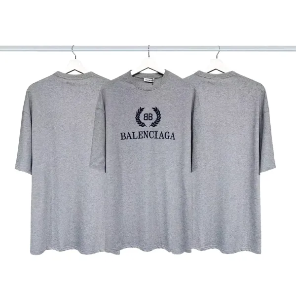 Balenciaga BB Logo Graphic T-Shirt Gray - 1